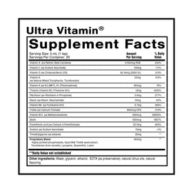 Quicksilver Scientific Liposomal Ultra Vitamin 100ml étiquette avec ingrédients