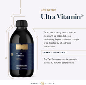 Quicksilver Scientific Liposomal Ultra Vitamin 300ml, arrière de la bouteille