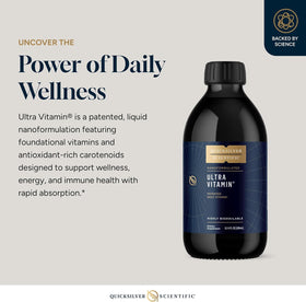 Quicksilver Scientific Liposomal Ultra Vitamin 300ml, cuillère avec le liquide