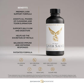Quicksilver Scientific Liver Sauce Quercetin 100 ml avec un verre d'eau