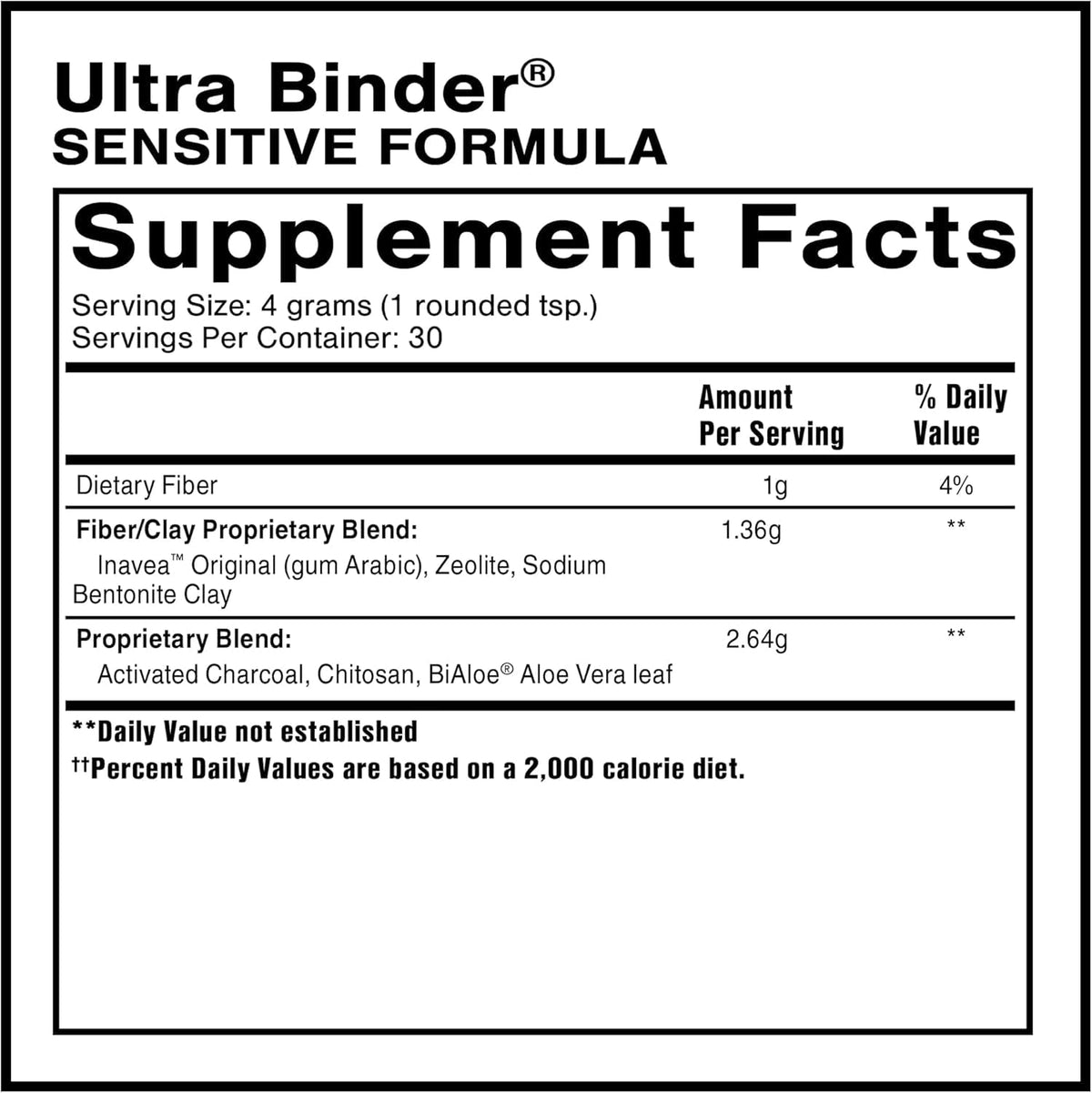 Quicksilver Scientific Ultra Binder 120g, dos de l'emballage