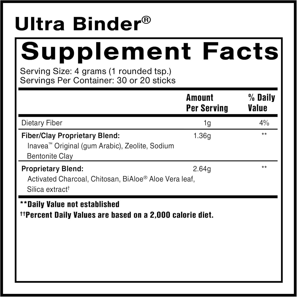 Quicksilver Scientific Ultra Binder Poudre 120g vue arrière