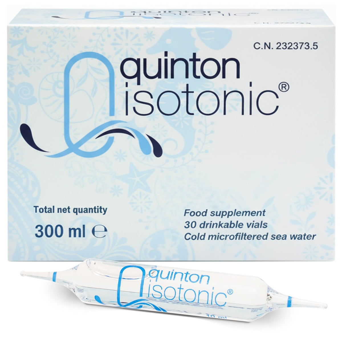 Quinton Isotonique 30 ampoules 30 ml vue de face