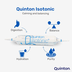 Quinton Isotonique 30 ampoules présentation sur une table