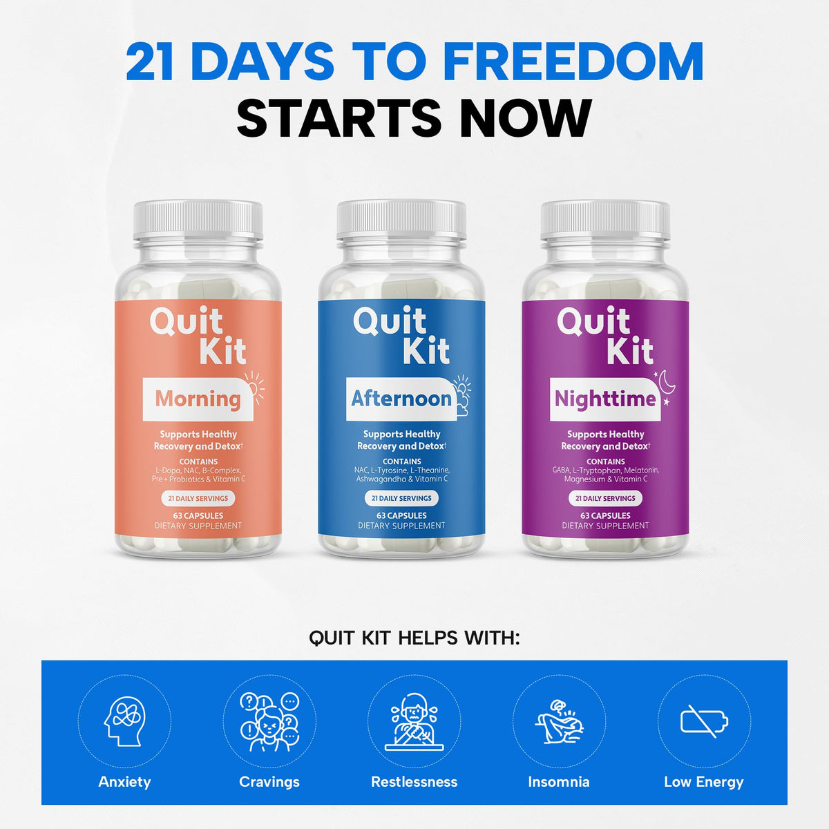 Quit Kit Complément Alimentaire 21 Jours - Capsules en format quotidien