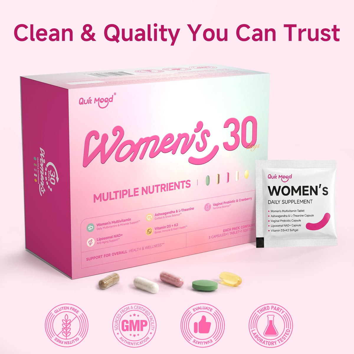 Quit mood Multivitamin pour Femmes 30+ capsules individuelles
