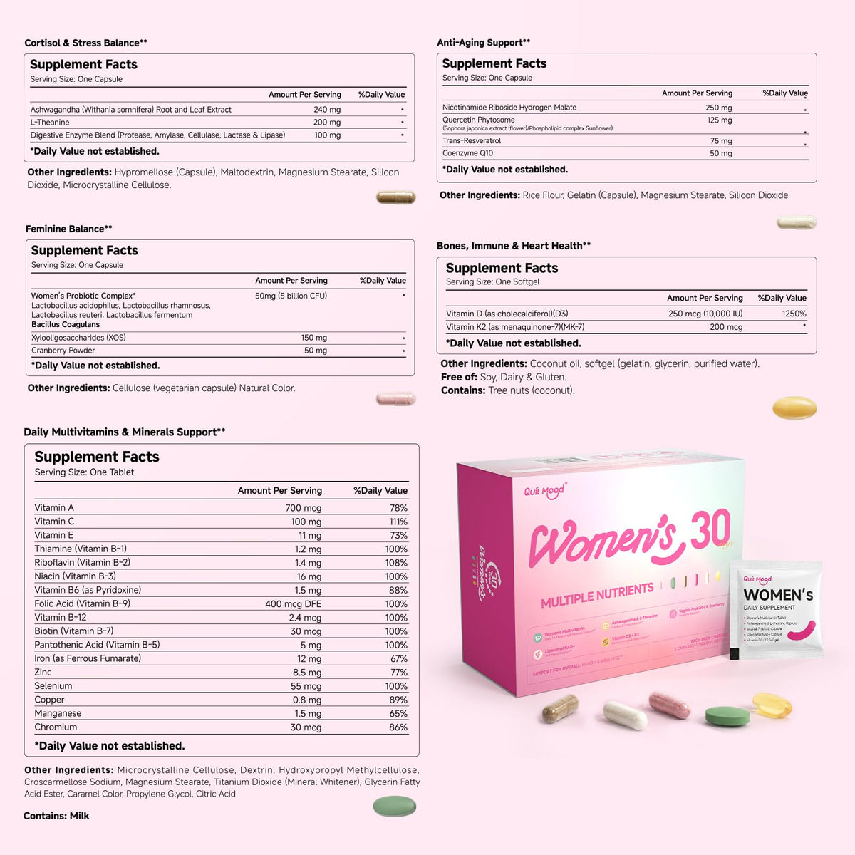 Quit mood Multivitamin pour Femmes 30+ mise en situation