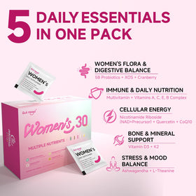 Quit mood Multivitamine Femme 30+ ingrédients sur l'emballage