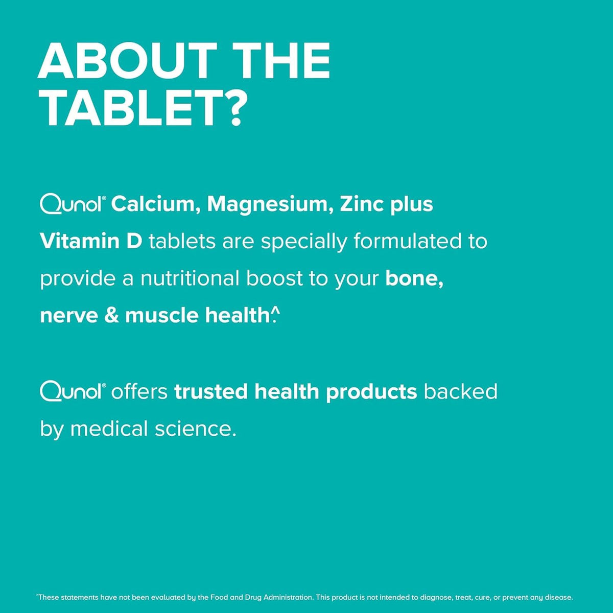 Qunol Calcium Magnésium Zinc 270 comprimés avec boîte ouverte