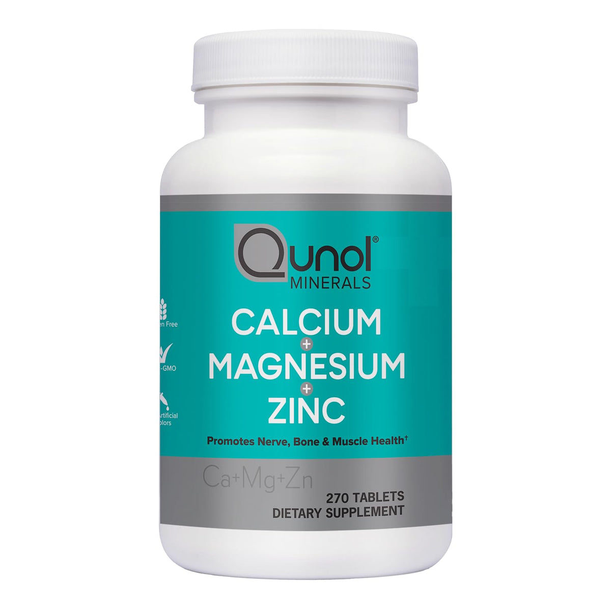 Qunol Calcium Magnésium Zinc 270 comprimés vue de face