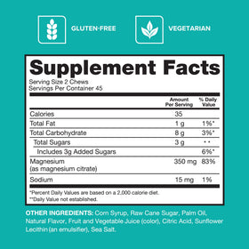 Qunol Chews de Citrate de Magnésium 350mg, vue de côté