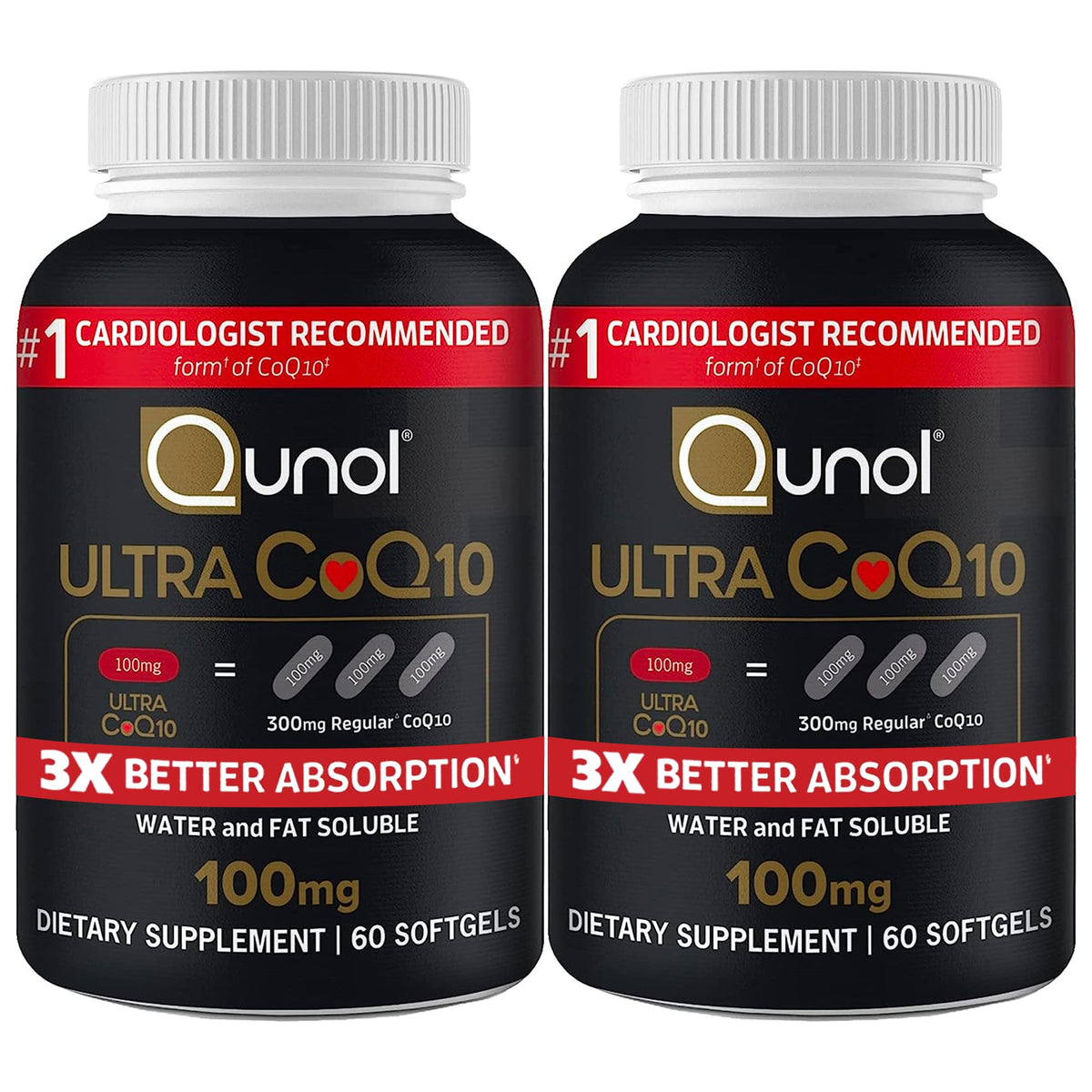 Qunol CoQ10 100mg flacon de 120 gélules softgel