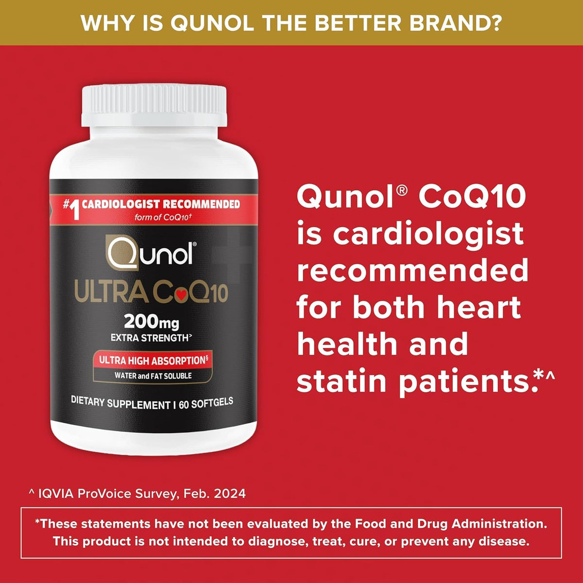 Qunol CoQ10 200mg présenté en face