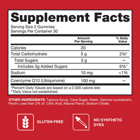 Qunol CoQ10 Gummies 100mg goût orange en gros plan