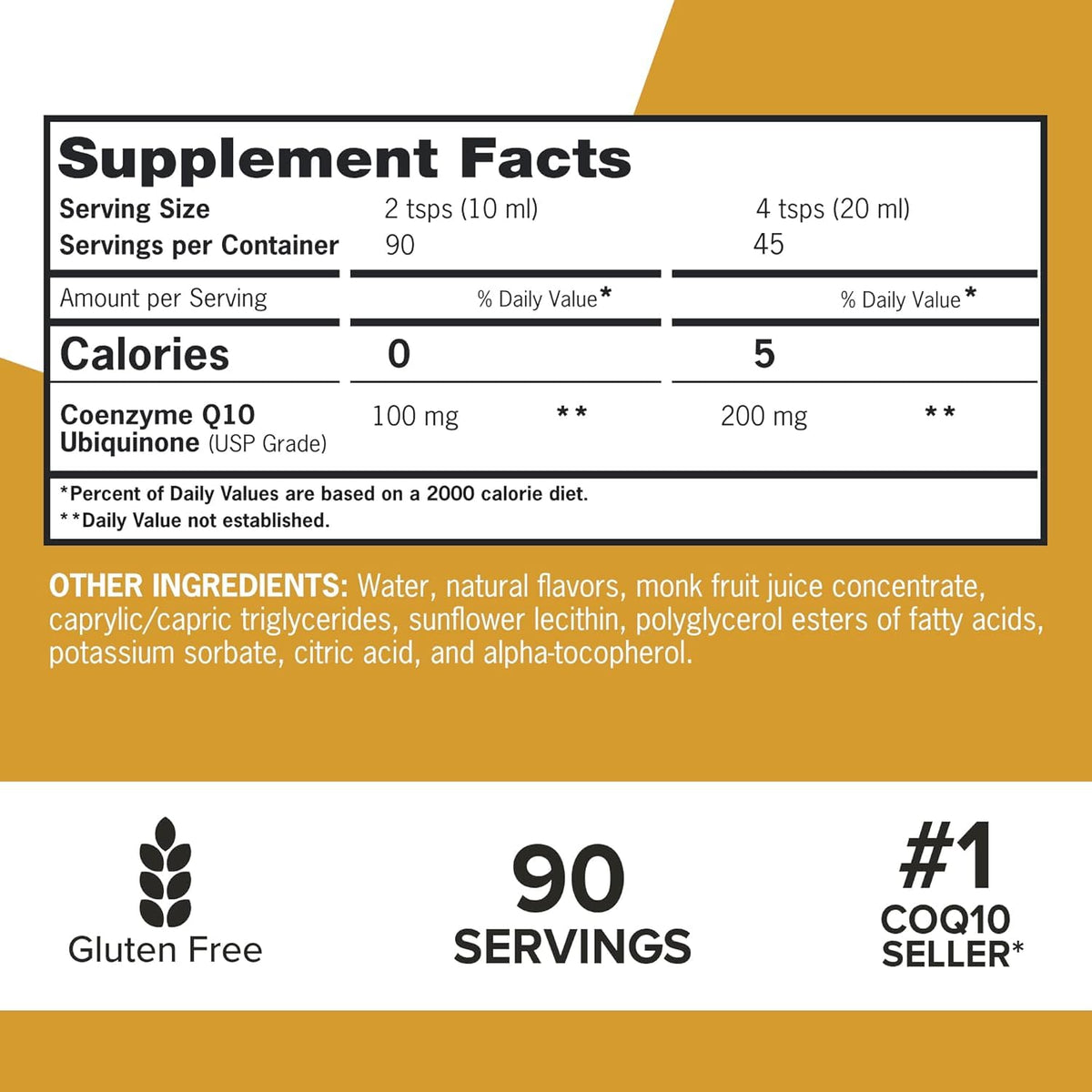 Qunol CoQ10 Liquide 100mg avec fruits frais en arrière-plan