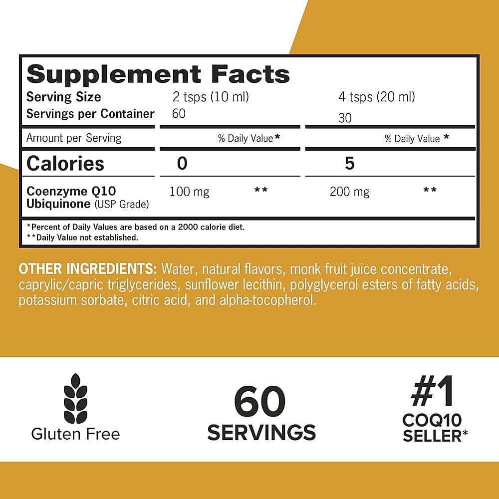 Qunol CoQ10 Liquide 100mg dos de la bouteille