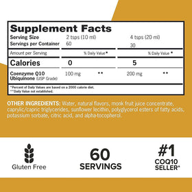 Qunol CoQ10 Liquide 100mg dos de la bouteille
