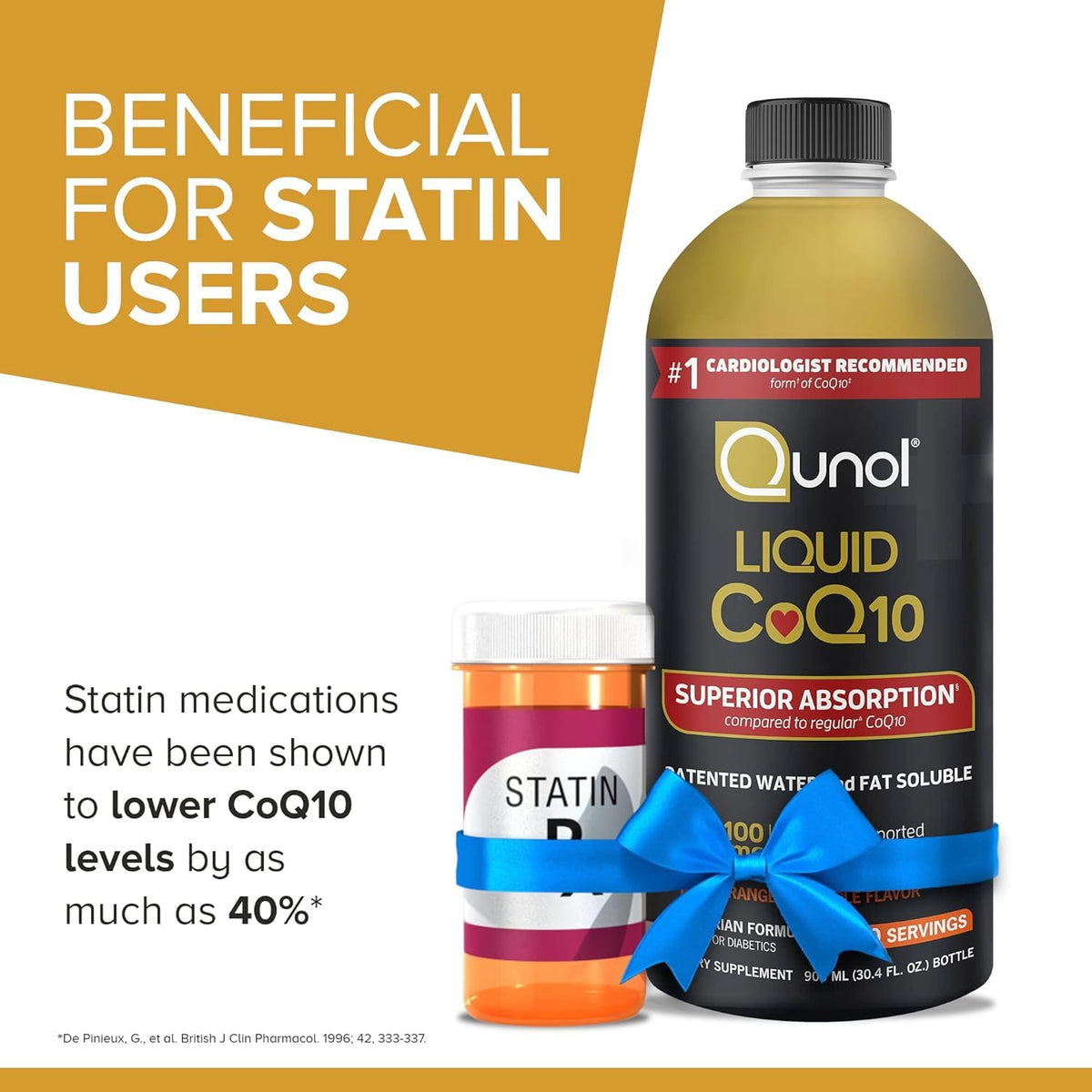 Qunol CoQ10 Liquide 100mg étiquette avec informations nutritionnelles