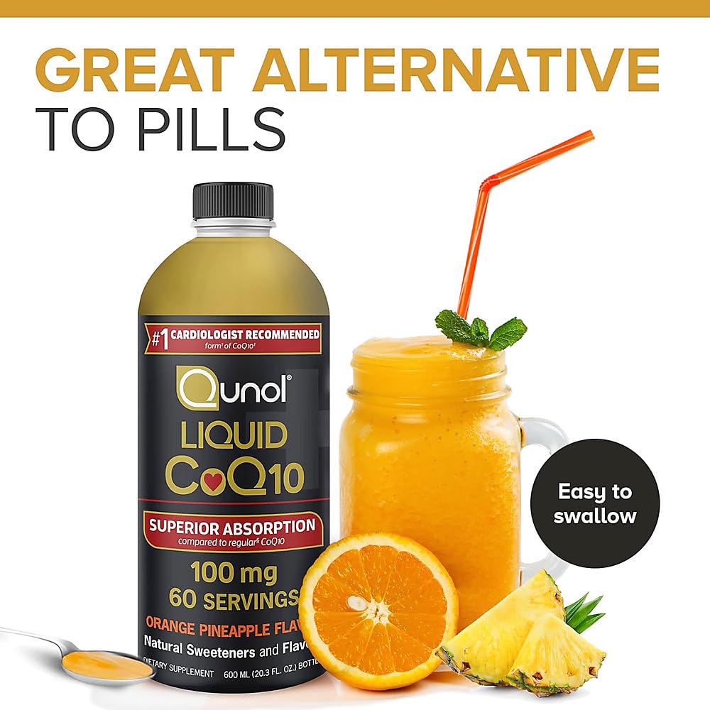 Qunol CoQ10 Liquide 100mg étiquette avec informations nutritionnelles