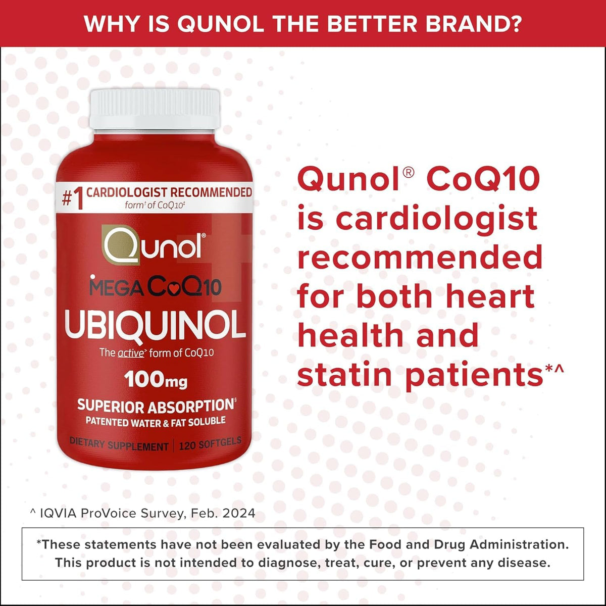Qunol CoQ10 Ubiquinol 100mg étiquette détaillée