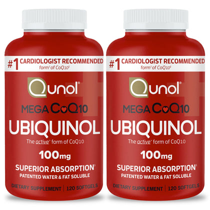 Qunol CoQ10 Ubiquinol 100mg flacon avant