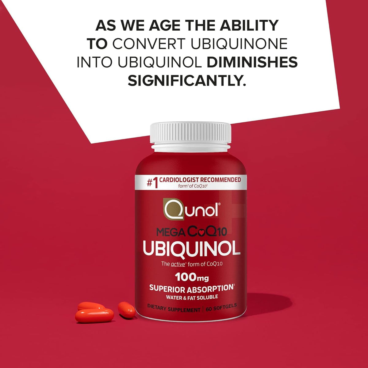 Qunol CoQ10 Ubiquinol 100mg gélules ouvertes