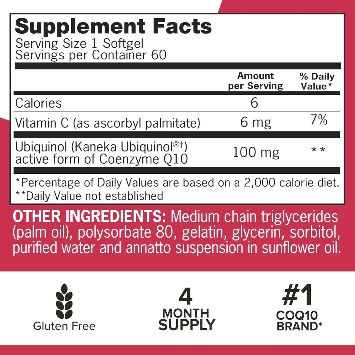 Qunol CoQ10 Ubiquinol 100mg sur un comptoir