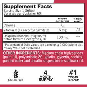 Qunol CoQ10 Ubiquinol 100mg sur un comptoir