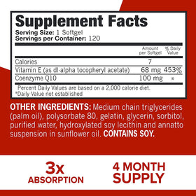 Qunol CoQ10 Ultra 100mg gélules sur une table