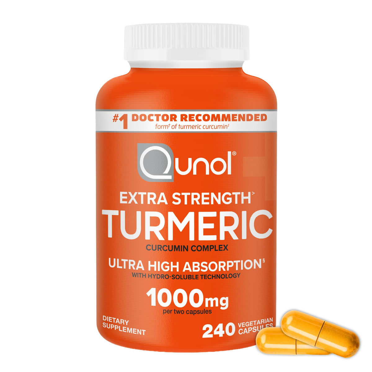 Qunol Curcuma 1000mg flacon vue avant