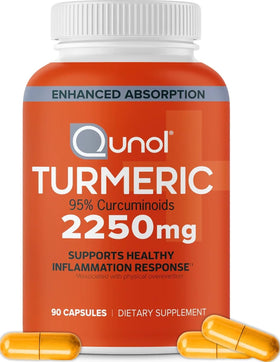 Qunol Curcuma 2250mg 90 capsules vue de face