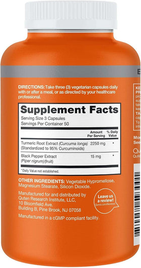 Qunol Curcuma 2250mg avec un verre d'eau