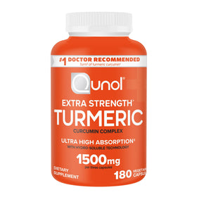 Qunol Curcuma Curcumin 1500mg 180 capsules vue de face