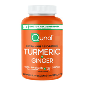 Qunol Curcuma et Gingembre 1000mg capsules vue de face