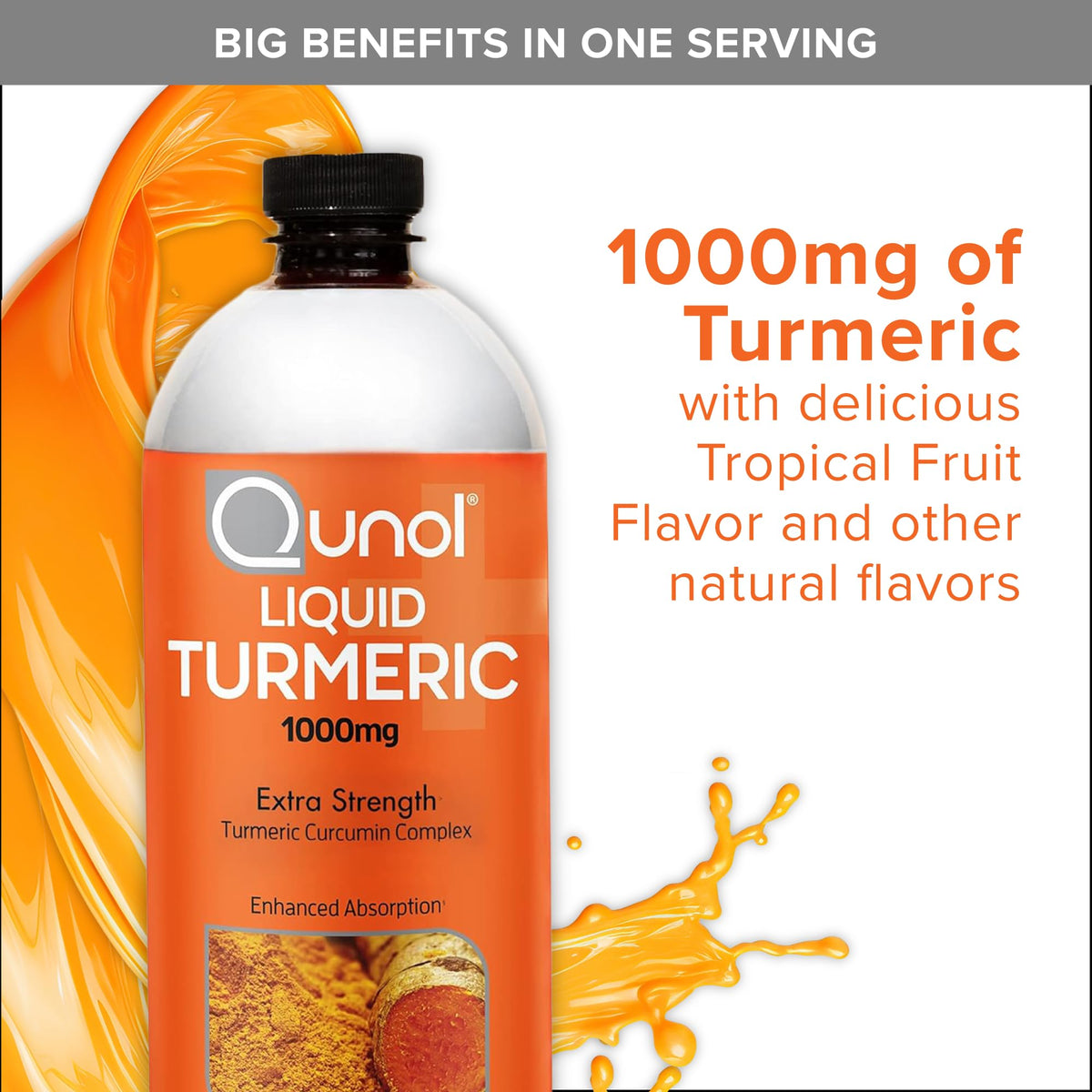 Qunol Curcuma Liquide 1000mg avec verre doseur