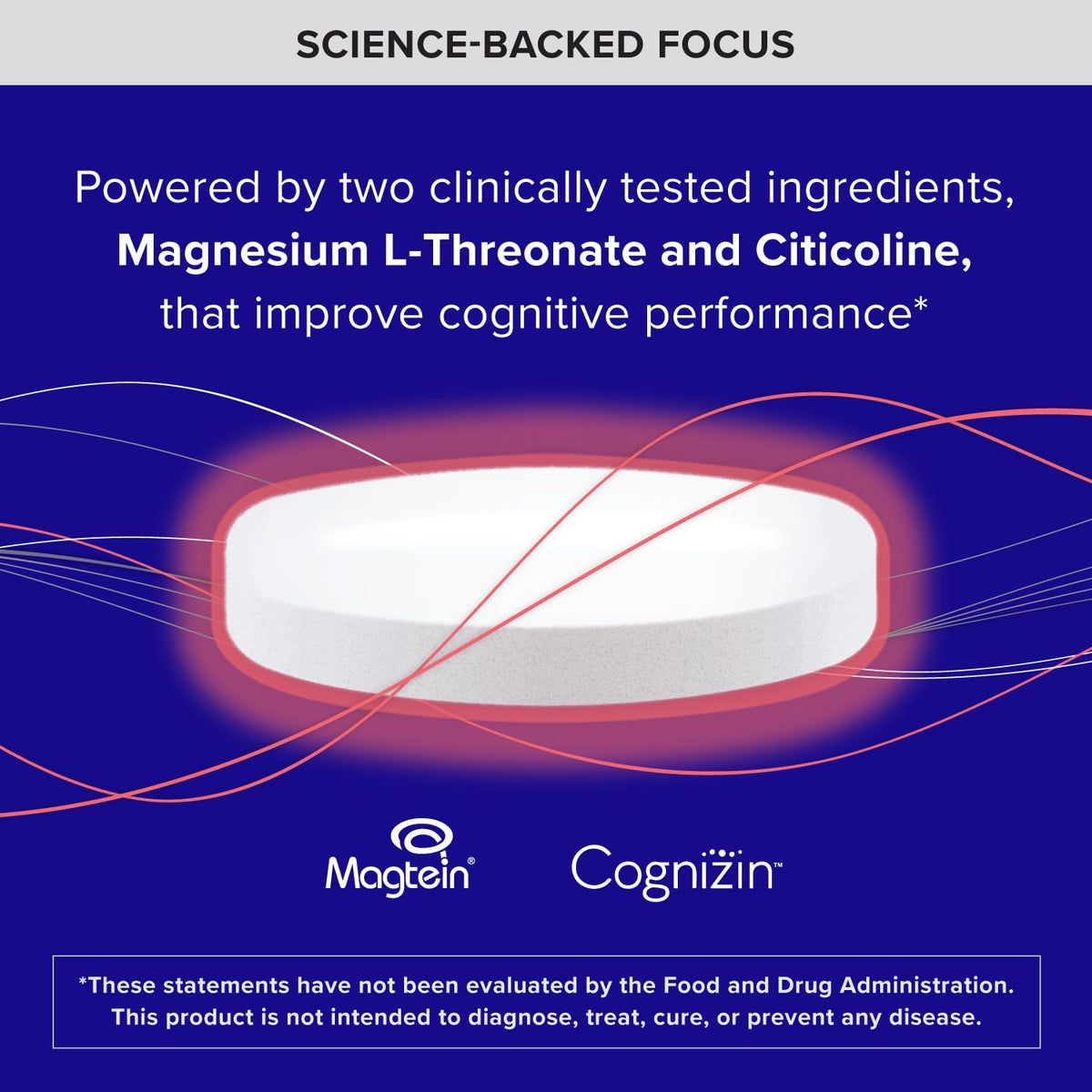 Qunol Focus Plus, étiquette du flacon avec ingrédients