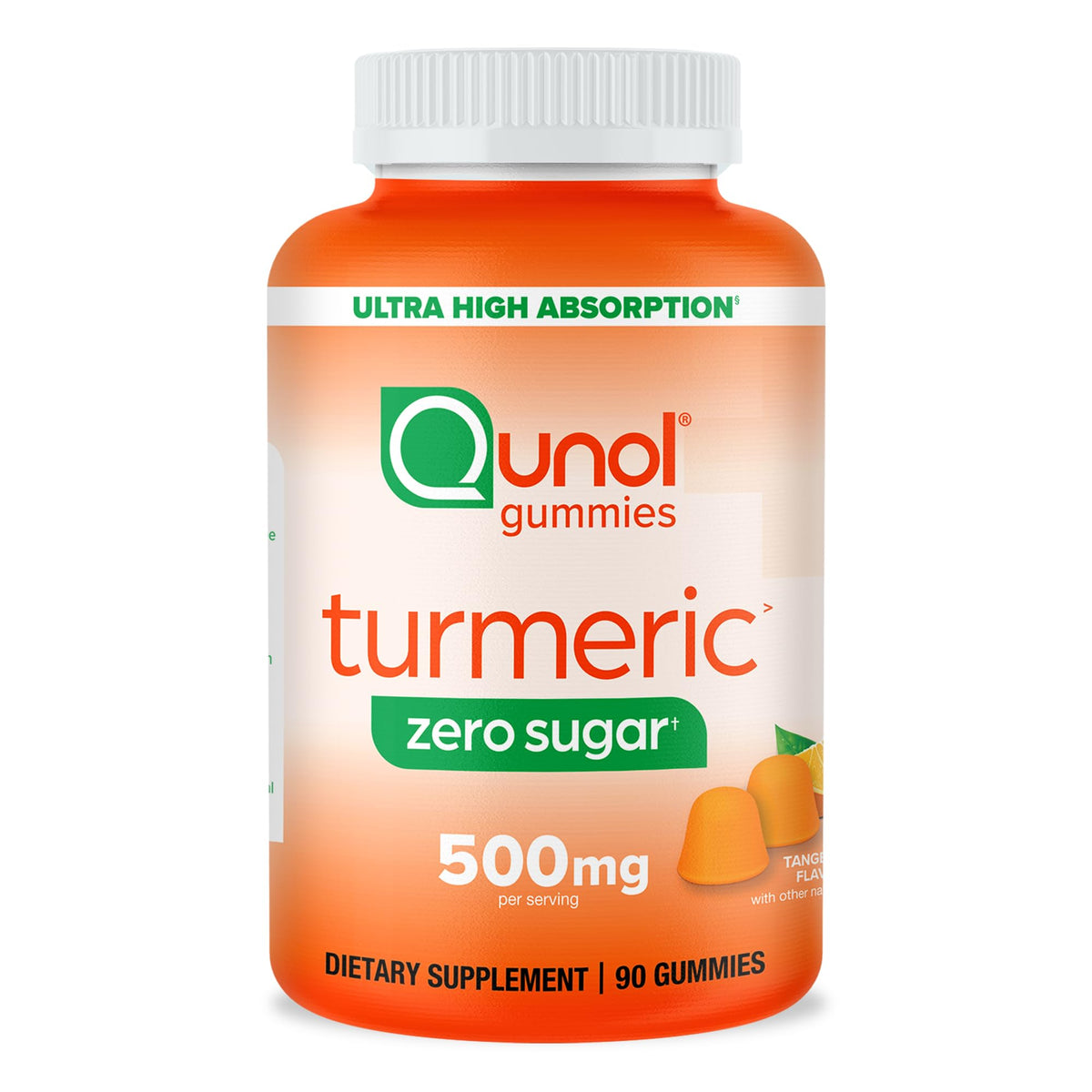 Qunol Gummies Curcuma Zéro Sucre 500mg pot de 90 unités