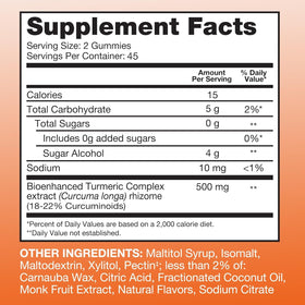 Qunol Gummies Curcuma Zéro Sucre sur une table