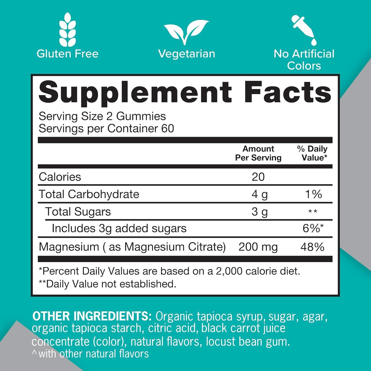 Qunol Gummies de Magnésium Citrate 200mg, présentation avec des baies