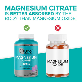 Qunol Gummies de Magnésium Citrate 200mg, prise de gummies
