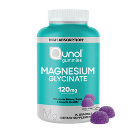 Qunol Gummies de Magnésium Glycinate 120mg, boîte de 90 gummies