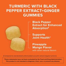 Qunol Gummy Curcuma, vue latérale montrant la texture des gummies