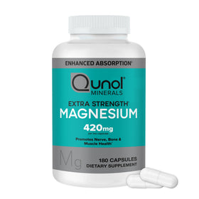 Qunol Magnésium 420mg flacon de 180 capsules vue de face