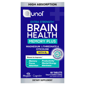 Qunol Mémoire Plus 60ct, vue avant de l'emballage