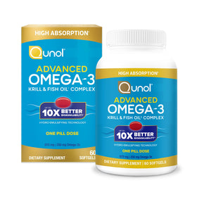Qunol Omega-3 Complex Huile de Krill et de Poisson 250mg boîte avant