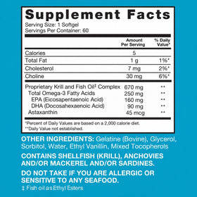 Qunol Omega-3 Complex Huile de Krill et de Poisson 250mg gélules sur une table