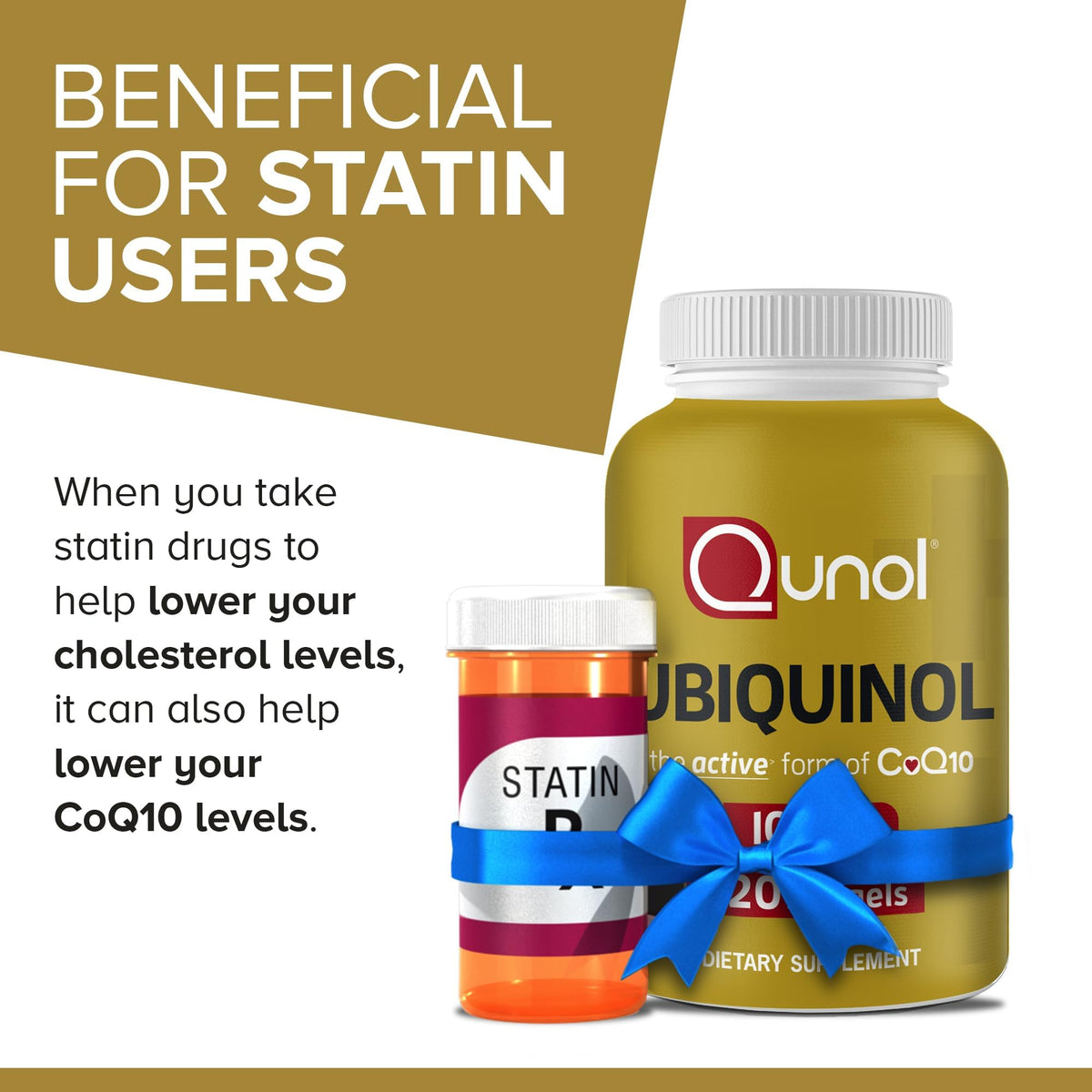 Qunol Ubiquinol 100mg gélules avec un verre d'eau