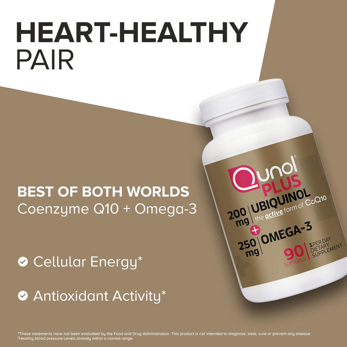 Qunol Ubiquinol 200mg + Omega-3 250mg en contexte de vie active