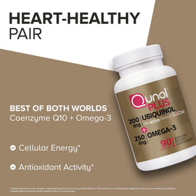 Qunol Ubiquinol 200mg + Omega-3 250mg en contexte de vie active
