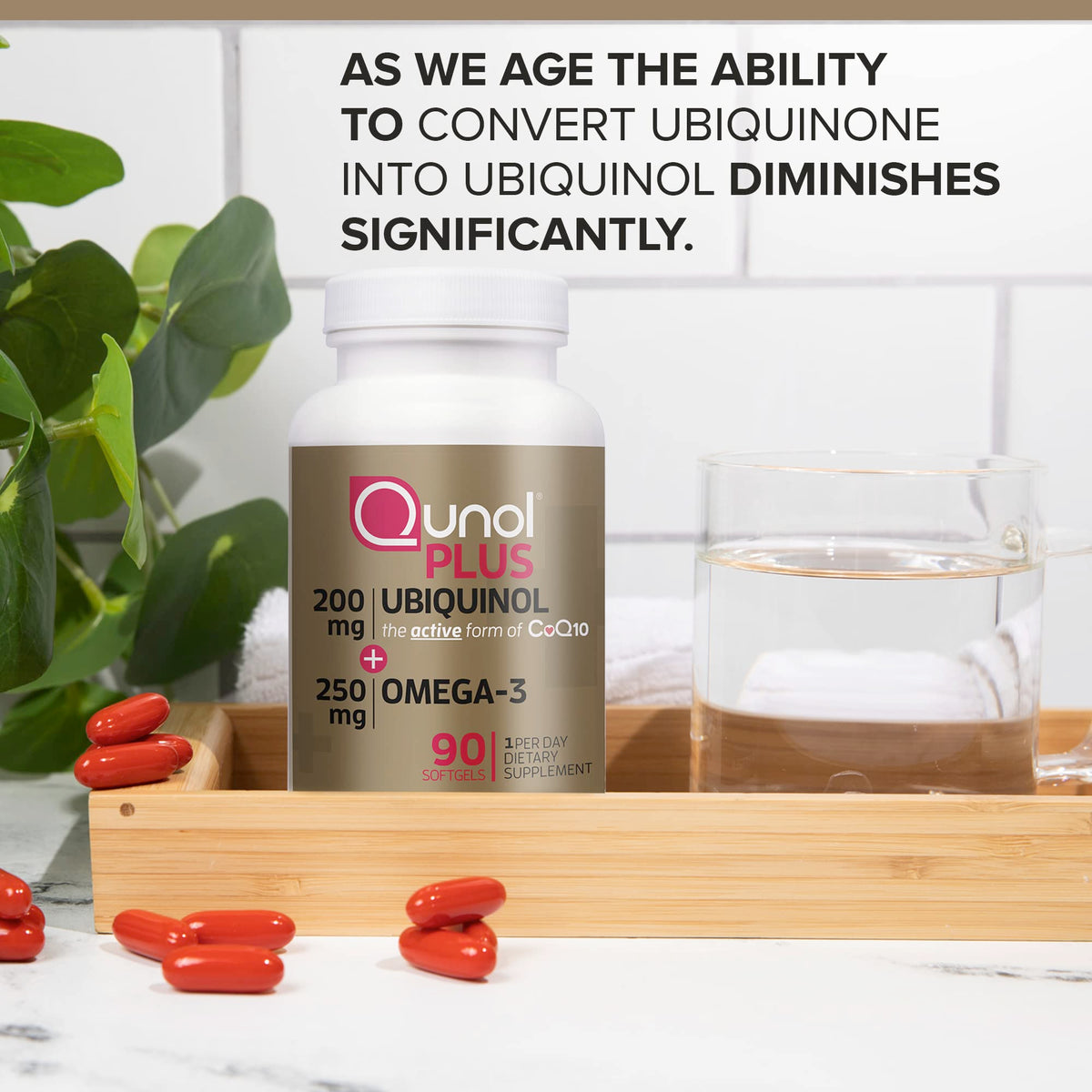Qunol Ubiquinol 200mg + Omega-3 250mg étiquette des ingrédients